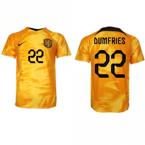 Holland Denzel Dumfries #22 Hjemmebanetrøje VM 2022 Kort ærmer